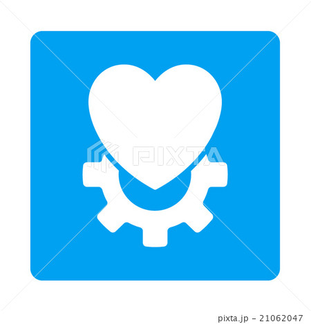 Mechanical Heart Rounded Square Button 21062047