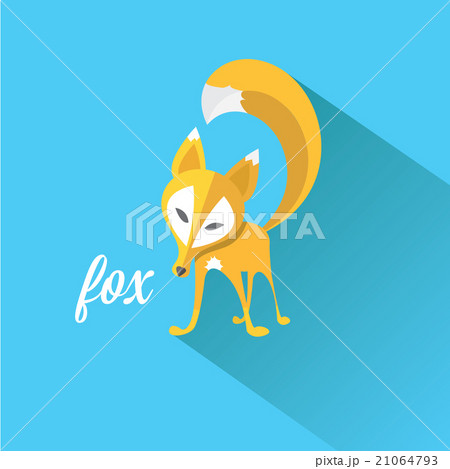 vector little fox. fox flat icon  21064793