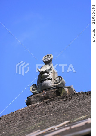 高知県南国市四国霊場第29番札所「（土佐）国分寺」本堂の鬼瓦 21065061