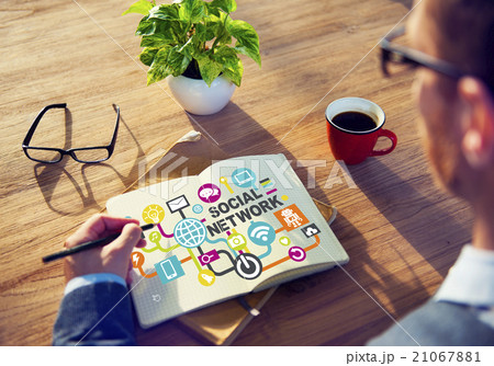 Businessman Planning Strategy Notepad Communication Social Netwo 21067881
