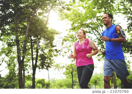 Couple Exercise Wearing Happiness Healthy Concept 21070760