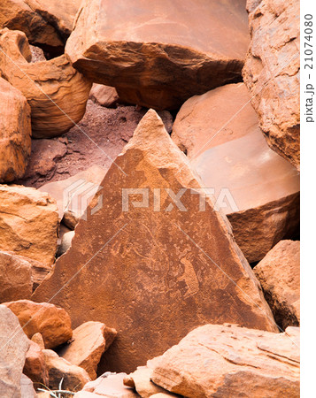 Bushman prehistoric rock engravings in 21074080
