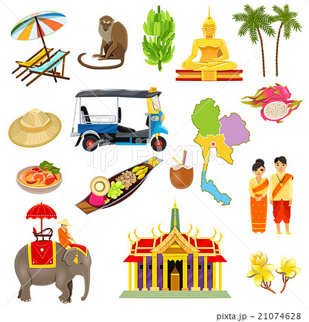 Thailand Icons Setのイラスト素材