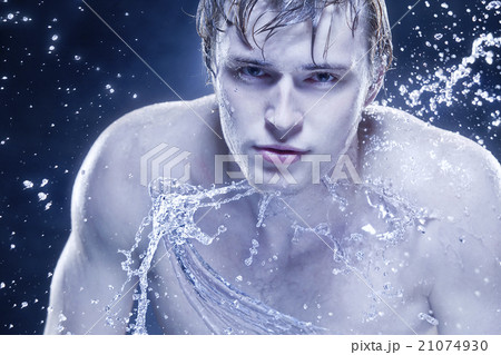 Strong man in drops of water  21074930