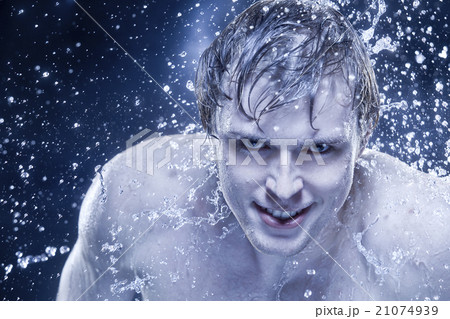 Strong man in drops of water Strong man in drops of water 21074939
