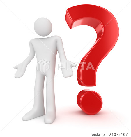 3d white man and red questionmark 3d white man and red questionmark 21075107