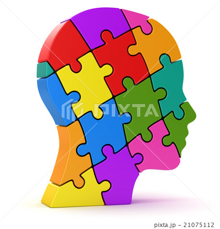 Human head made of colorful puzzle pieces 21075112