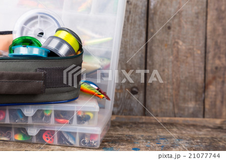 fishing tackles, lures and baits in boxes fishing tackles, lures and baits in boxes 21077744