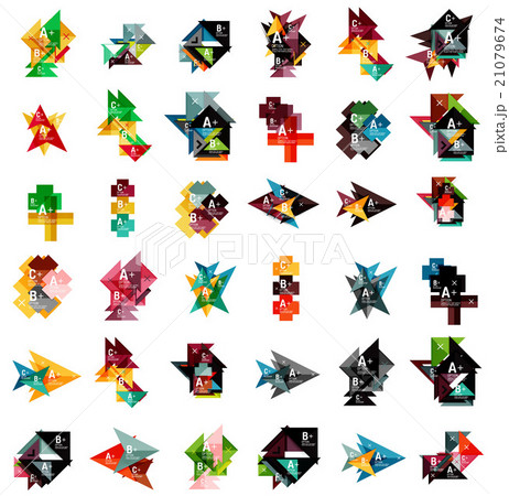 Mega set of geometric web option box banners 21079674