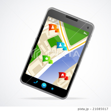 Gps navigator interface and city map 21085017