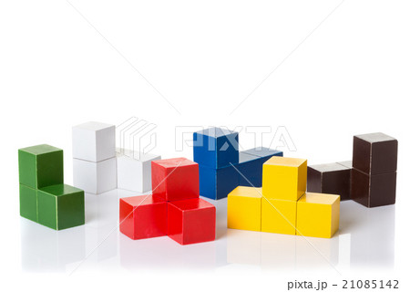 Multi colored wooden blocks, logic puzzle 21085142