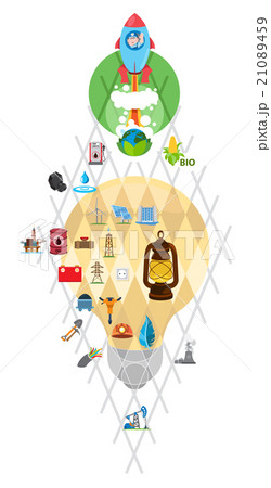 Lightbulb with energetic icons 21089459