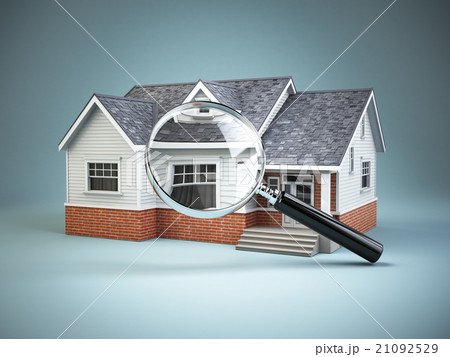 House and loupe magnifying glass. Real estate 21092529