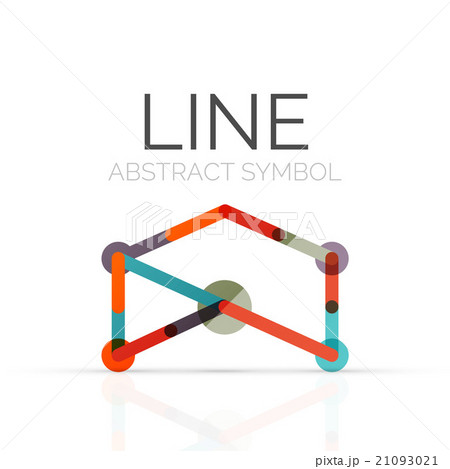 Linear abstract logo, connected multicolored 21093021