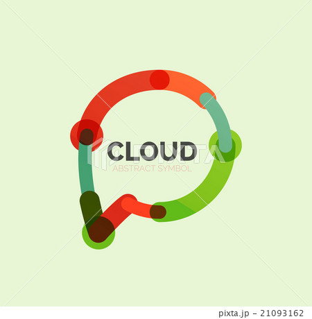 Flat linear design speech cloud logo. Talk bubble 21093162