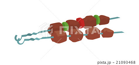 Barbecue kebab on skewers vector illustration.  21093468