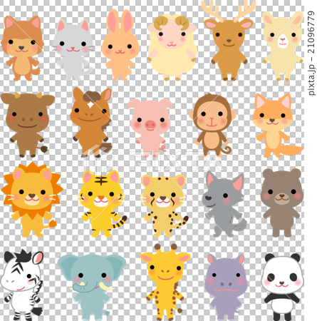 いろいろな動物のキャラクターのセット 21096779