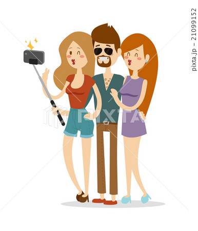 Selfie couple vector illustration. 21099152