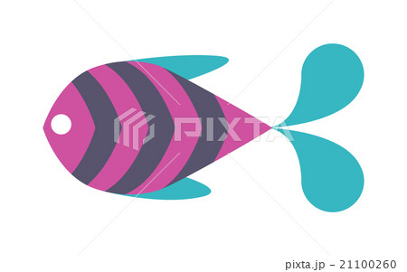 Decorative Fish flat icon vector isolated on white Decorative Fish flat icon vector isolated on white 21100260