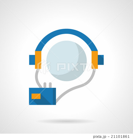 Audio courses flat color design vector icon 21101861