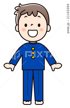 男子中学生 嬉しそうのイラスト素材