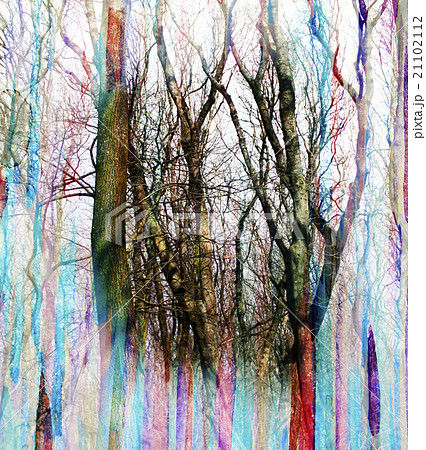Abstract watercolor background with fantastic tree Abstract watercolor background with fantastic tree 21102112