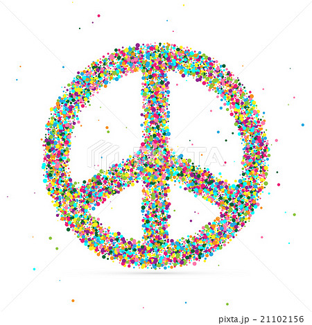 peace symbol consisting of colored particles 21102156
