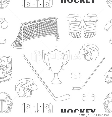 Hand drawn hockey icons pattern 21102198