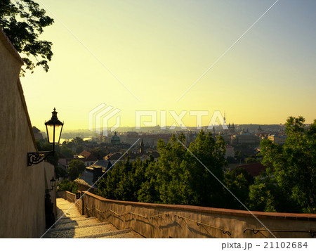 Beautiful landscape of Prague in sunrise time Beautiful landscape of Prague in sunrise time 21102684