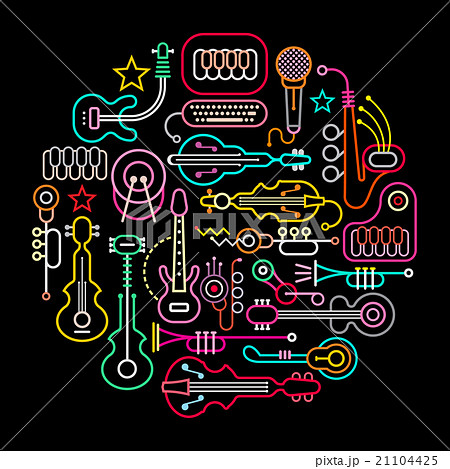 Musical Instruments Round Illustration 21104425