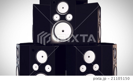 3D render of Thumping Bass Speakers. 3D render of Thumping Bass Speakers. 21105150