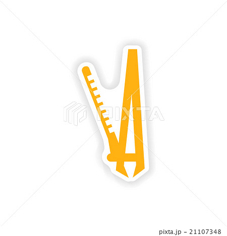 stylish paper sticker on white background Curling 21107348