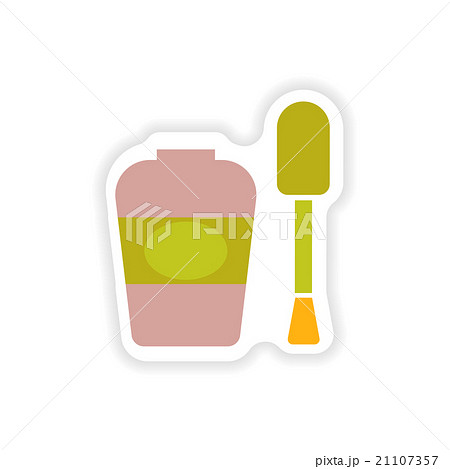 stylish paper sticker on white background nail 21107357