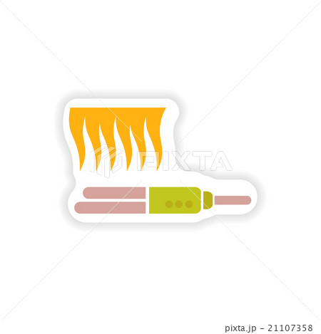 stylish paper sticker on white background hair stylish paper sticker on white background hair 21107358