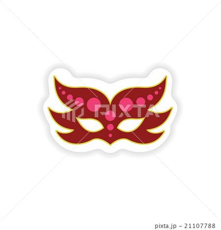stylish paper sticker on white background carnival stylish paper sticker on white background carnival 21107788
