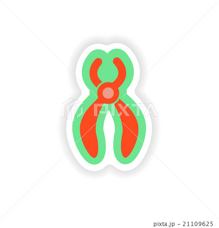 paper sticker on white background dental pliers paper sticker on white background dental pliers 21109625