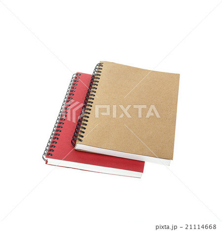 New brown and red notebook isolated on white 21114668