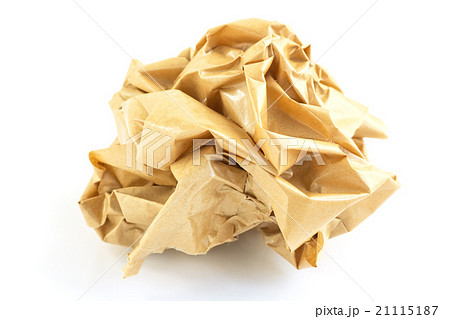 Brown crumpled paper isolated on white Brown crumpled paper isolated on white 21115187
