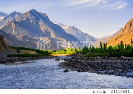Himalayan landscape in Himalayas Mountain with riv 21116681