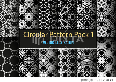 Set of round and circular decorative patterns 21123034