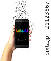 Hand holding smart phone with music notes 21123867