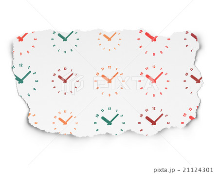 Time concept: Clock icons on Torn Paper background 21124301