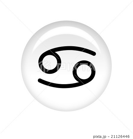 星座のアイコンボタンのイラスト、蟹座 21126446