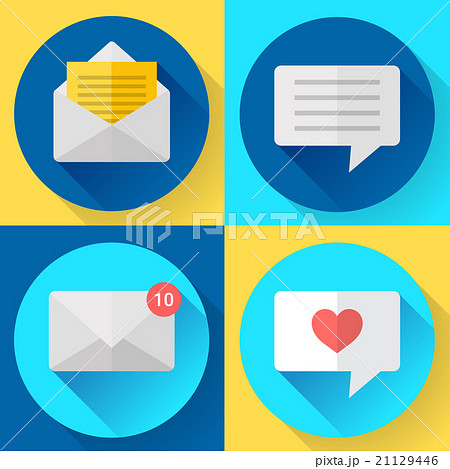 Flat color message sms icons set 21129446