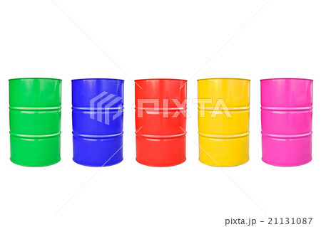 Collection color of metal barrel isolated on white 21131087