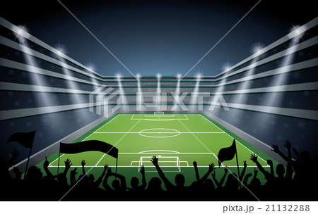Excited crowd of people at a soccer stadium. Excited crowd of people at a soccer stadium. 21132288