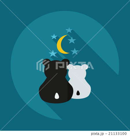 Flat modern design with shadow icons panda love 21133100