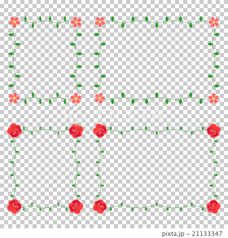 花かざりのメッセージ枠のイラスト素材