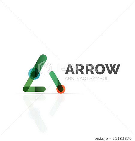 Linear arrow abstract logo, connected multicolored 21133870