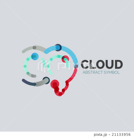 Flat linear design speech cloud logo. Talk bubble 21133956